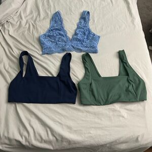 3PC VICTORIA'S SECRET + VS PINK Sports Bra and Bralette Lot EUC - NO PADDING